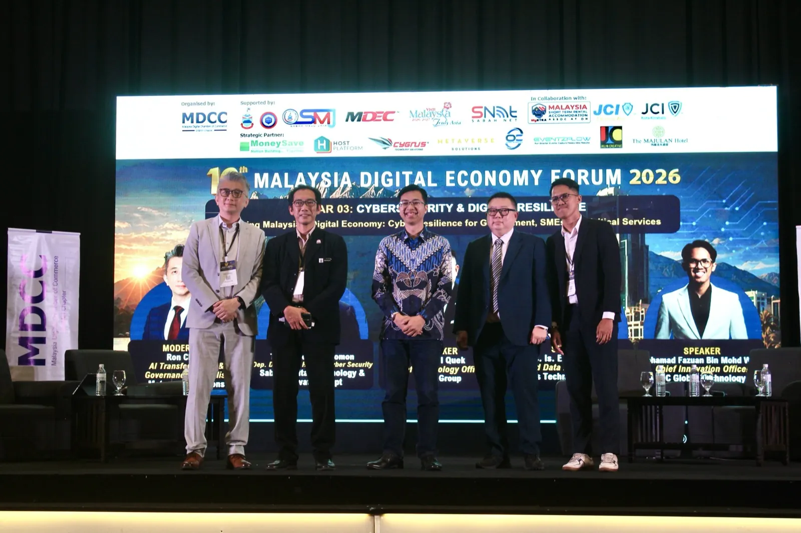 Panellists of the Cybersecurity and Digital Resilience session on stage