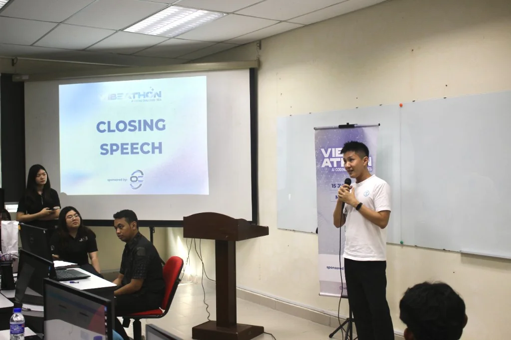 Closing speech at Vibeathon AI Coding Challenge 2026
