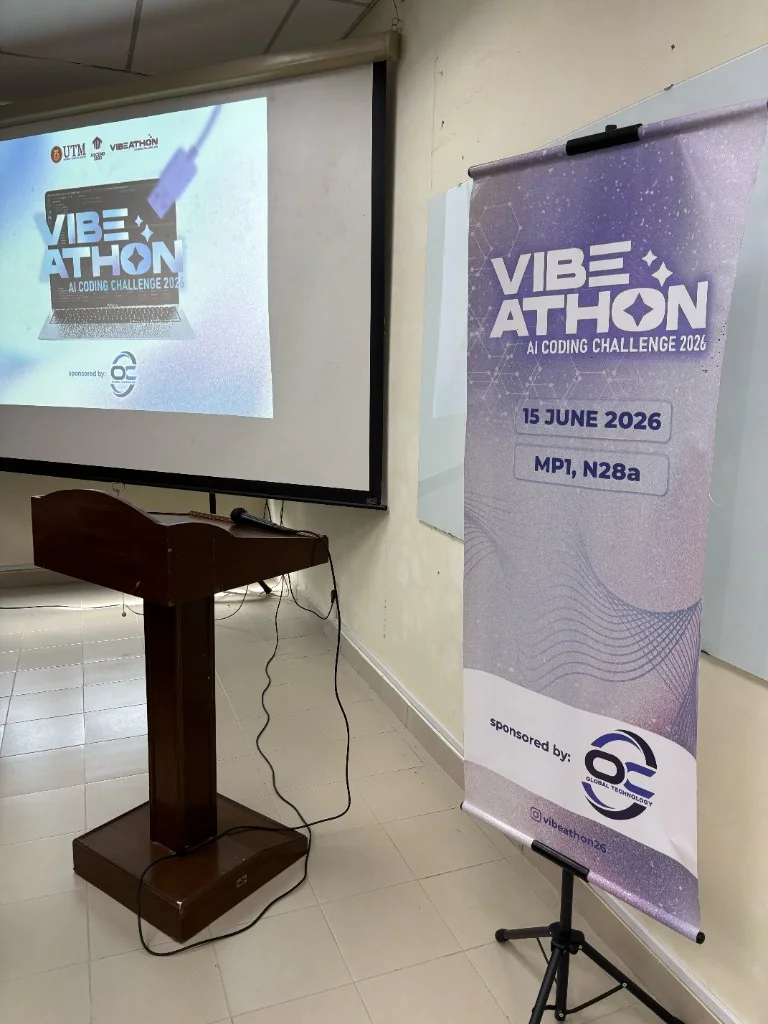 Vibeathon AI Coding Challenge 2026 event setup at UTM